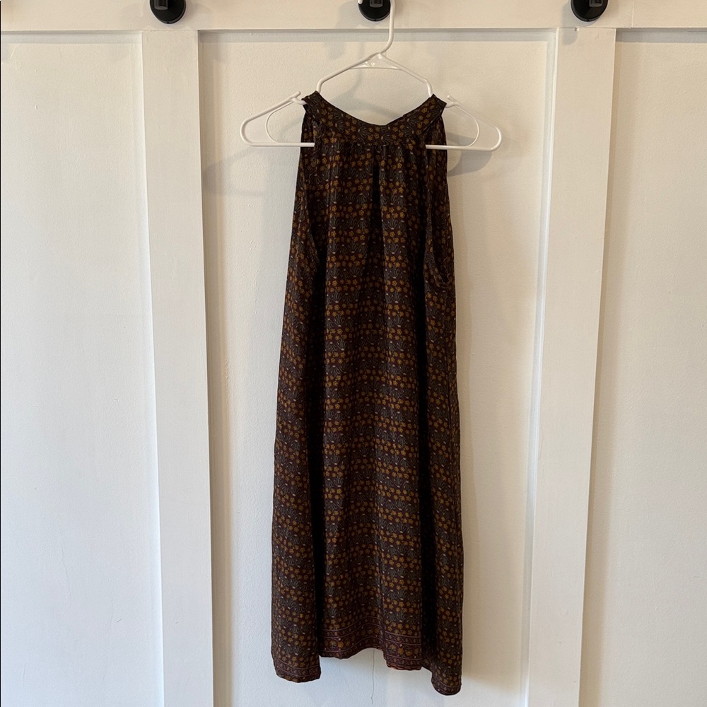 EARTHBOUND Brown halter neck style deeveless dress